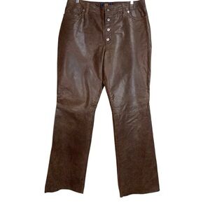 Vintage Brown Leather Pants 90s